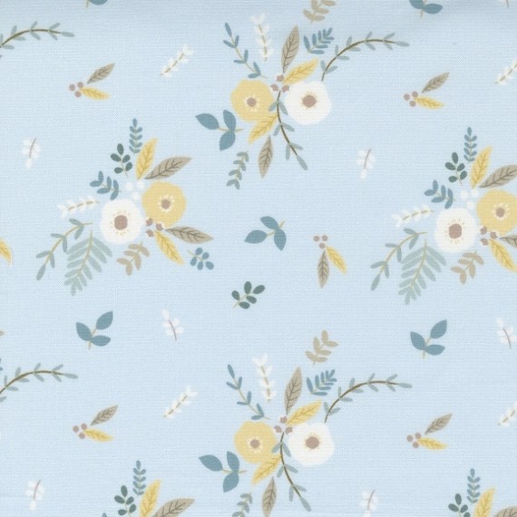 Little Ducklings - Floral Bouquet blue - Paper and Cloth  - Moda Fabrics