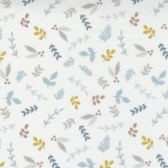 Little Ducklings - Foliage Sprigs white - Paper and Cloth  - Moda Fabrics