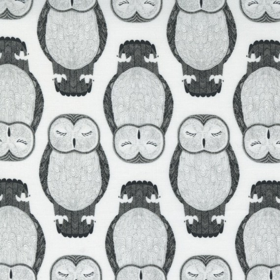 Nocturnal - Sleeping Owls moon - Moda Fabrics
