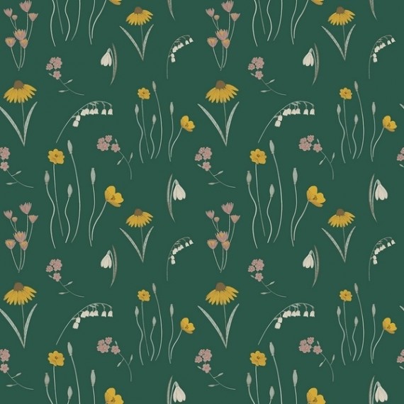 RJR Fabrics - Pond Life - Mini Meadow - grün