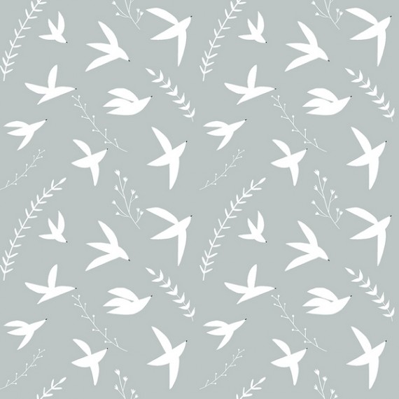 RJR Fabrics - Pond Life - Birds in Flight - sky