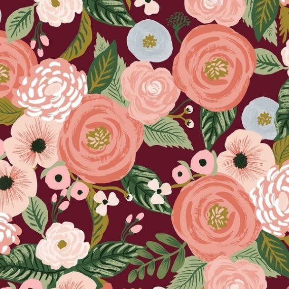 Cotton+Steel Canvas - Garden Party - Juliet Rose burgundy