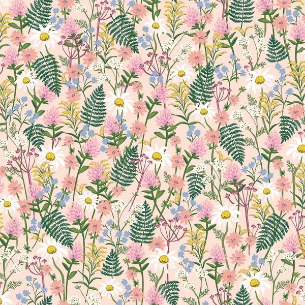 Cotton and Steel - Wildwood - Wildflowers - pink
