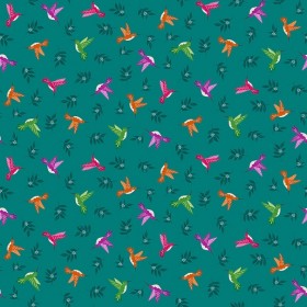Makower - Jewel Tones - Hummingbirds - teal