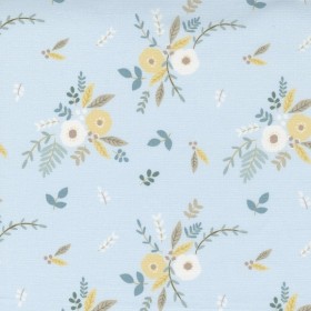Little Ducklings - Floral Bouquet blue - Paper and Cloth  - Moda Fabrics