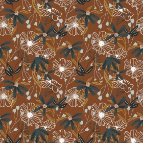 Cotton and Steel - Wallflower - Blooms - umber