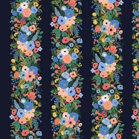 Cotton and Steel - Rifle Paper Co. - Wildwood - Floral Vines - navy