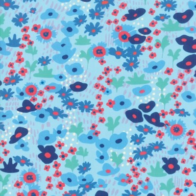 "Little Flowers" blue - Botanica- Moda Fabrics