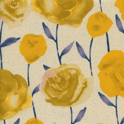 Cotton and Steel - Firelight - Roses yellow