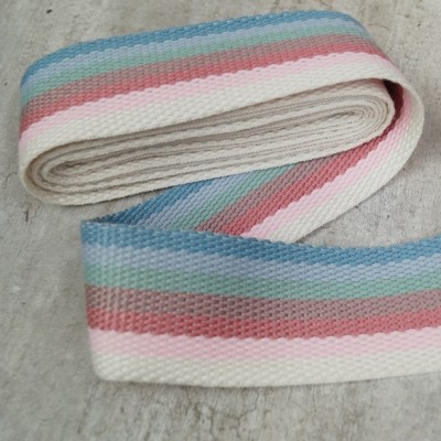 Gurtband Pastell-Rainbow - 2m - 40mm breit
