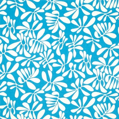 Quarter 50cmx56cm - Windham Fabrics Nod to Mod "Leaf Play" blau