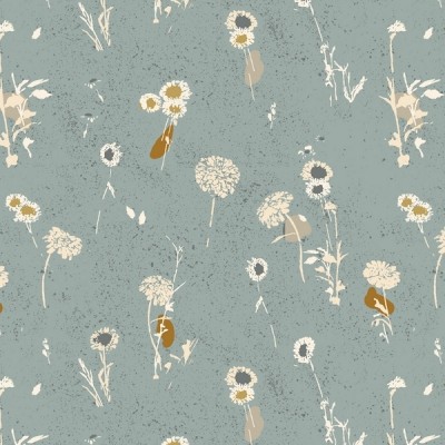 Cotton and Steel - Summer Folk - Painted Meadow - sky blue