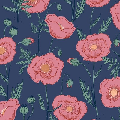 Unruly Nature - Ruby Star Society - Icelandic Poppies - bluebell metallic