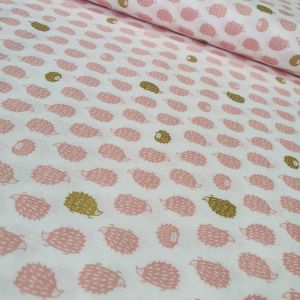 Igel Baumwollstoff von Cosmo Textile aus Japan - rosa