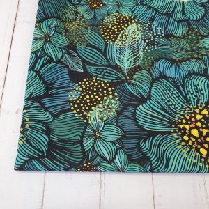 MYO Design Twill - Turquoise Flowers