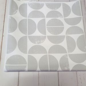 MYO Design Twill - Geometrische Halbkreise - hellgrau-weiß