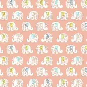 Makower - Baby Safari - Elephants - pink