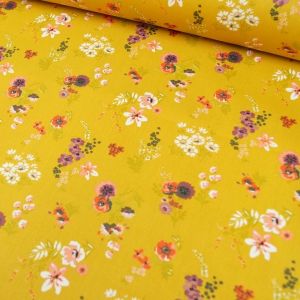 Beschichtete Baumwolle - Frühlingsblumen yellow