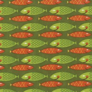Moda Stoff "S´More Love" School´s Out Fische auf Grün