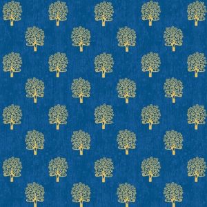 Makower - Rhapsody - Metallic Trees - bright blue